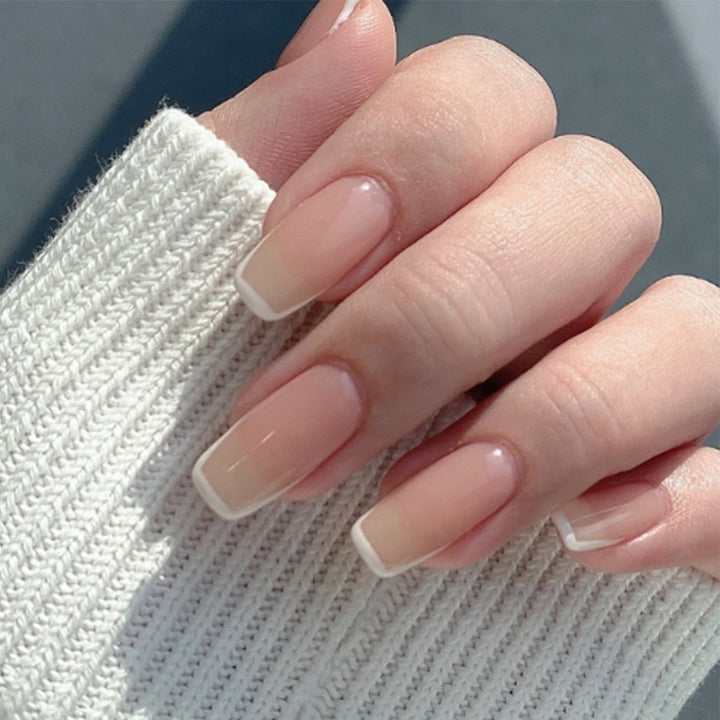 Artful Gel Nails with Elegant French Tip Bowlift