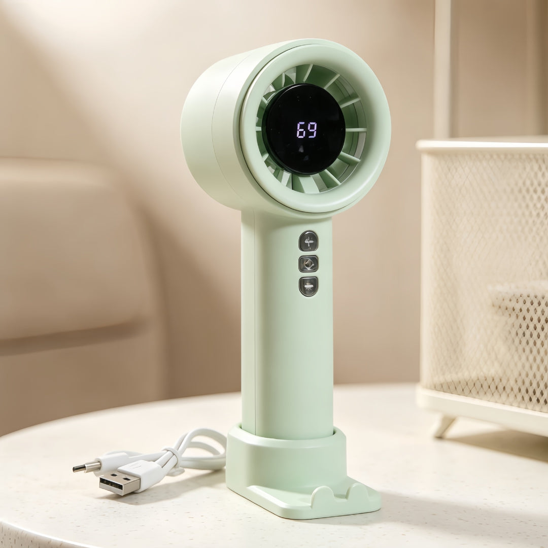 Portable Cooling Fan with Precise Temperature Display Bowlift