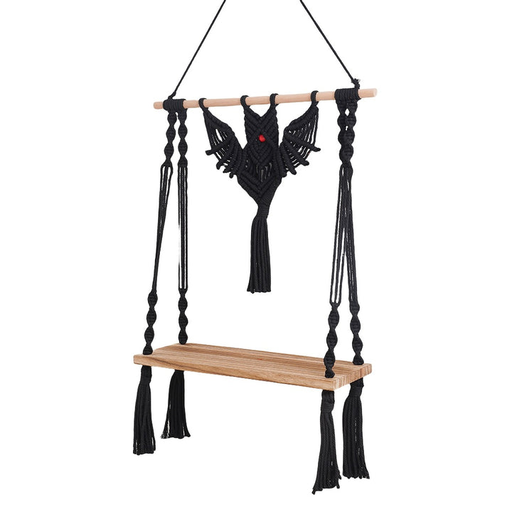 Macramé Wall Hanging Shelf with Bohemian Design Bowlift