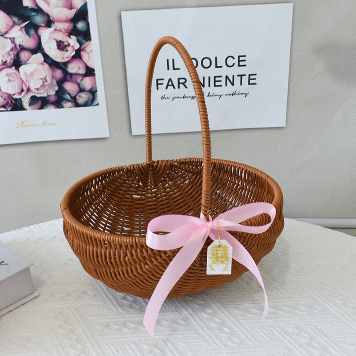 Elegant Handcrafted Rattan Tote Basket Bowlift