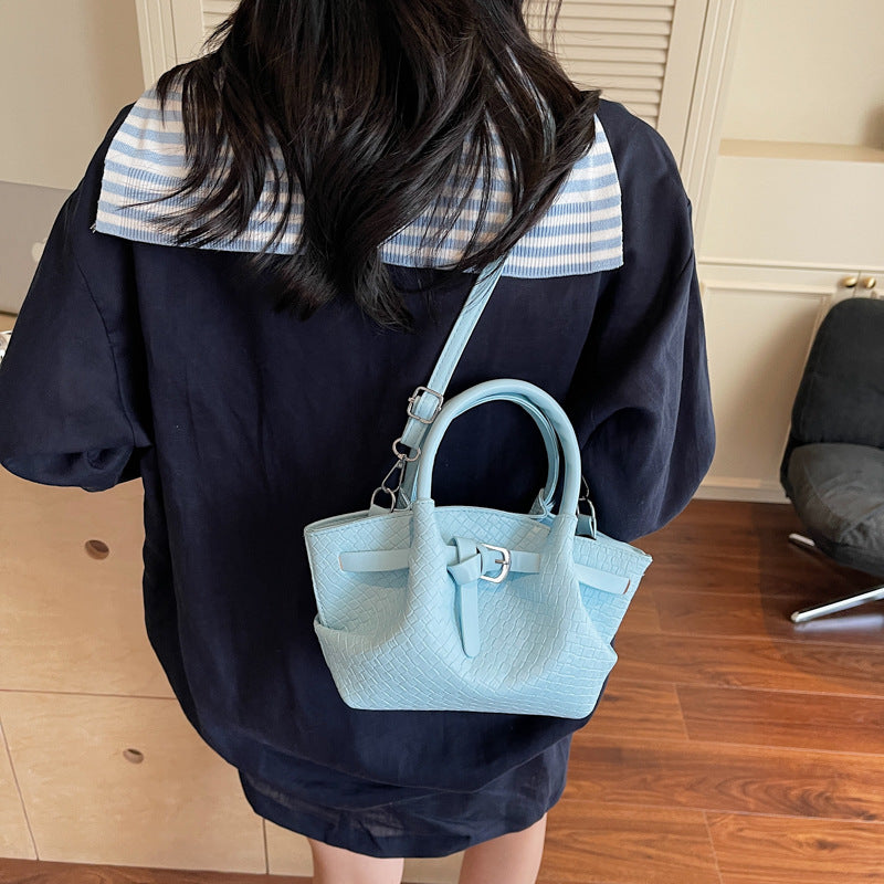 Stylish Woven Structured Handbag Bowlift