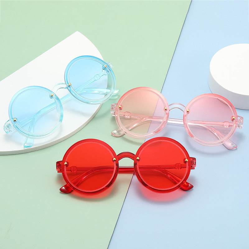 Women Round Sunglasses with Transparent Frame Bowlift