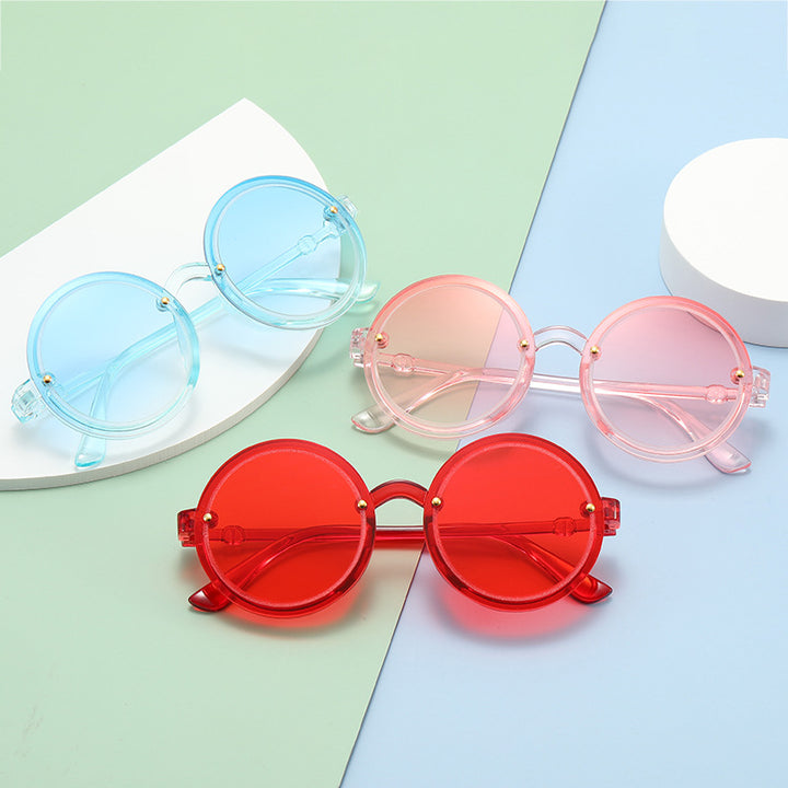 Women Round Sunglasses with Transparent Frame Bowlift