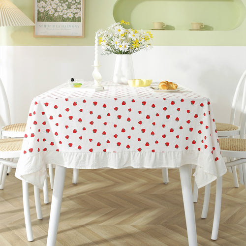 Playful Strawberry Pattern Tablecloth