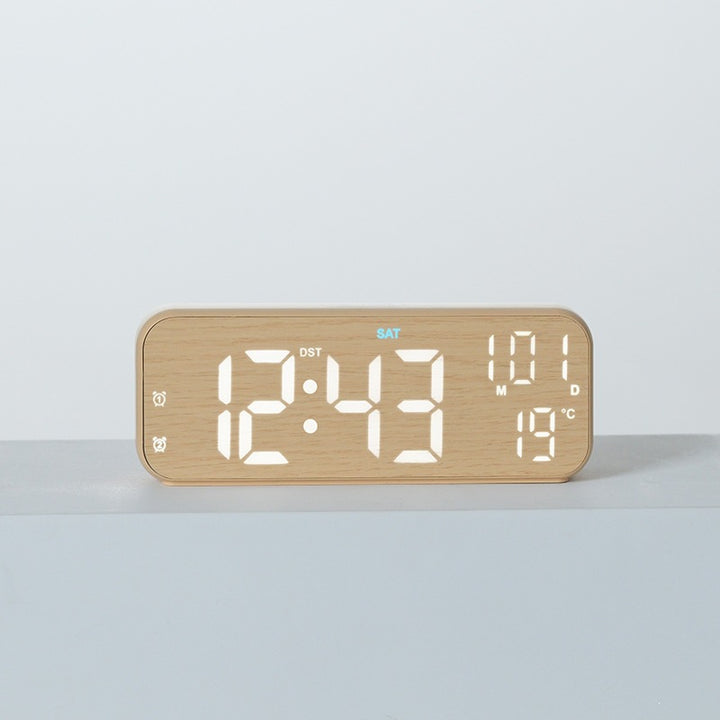Digital Wood LED Alarm Clock with Temperature and Calendar Function Bowlift