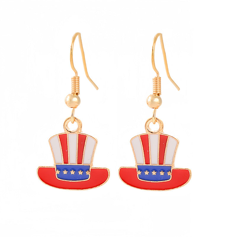 Women nan enamel horseshoe earrings with star motif and fishhook closure Bowlift