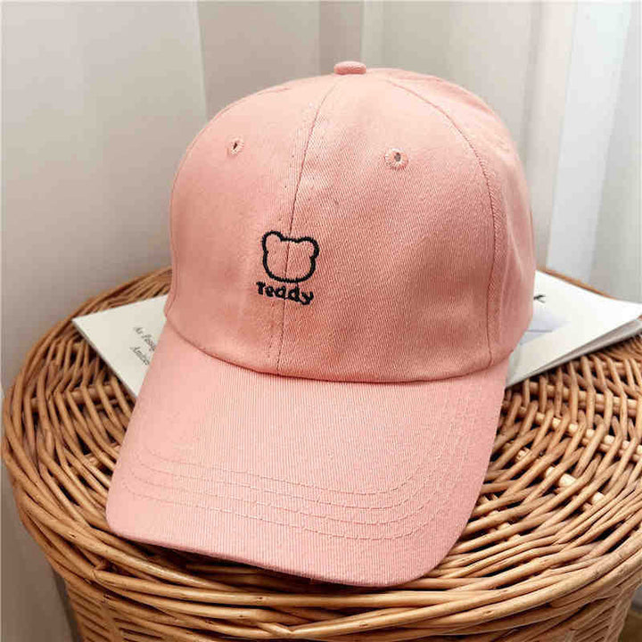 Women's Playful Teddy Bear Embroidered Baseball Cap Bowlift