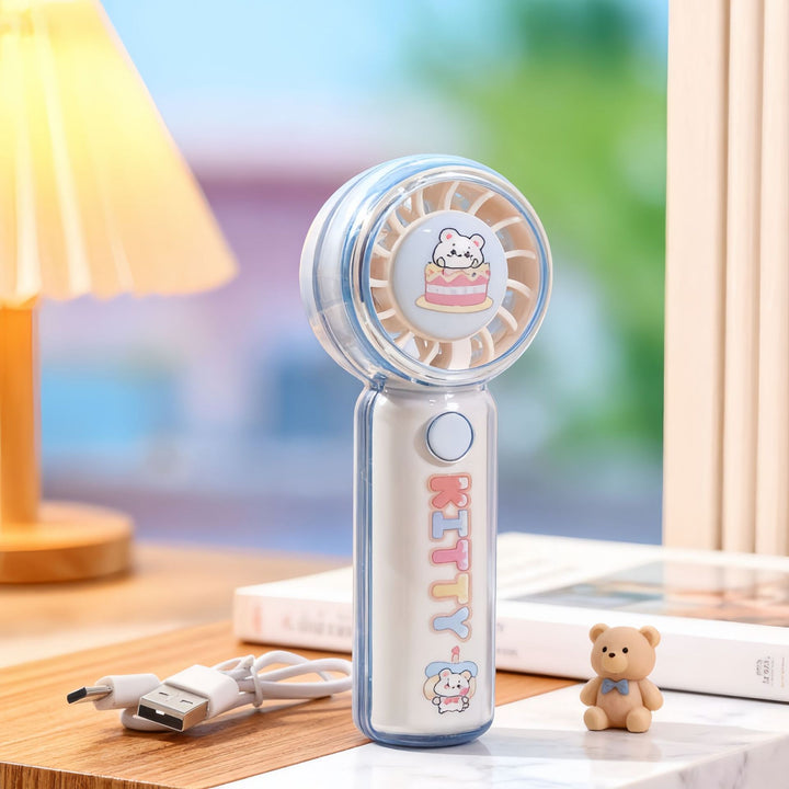 Ladies Portable Hand Fan with Cute Animal Design Bowlift