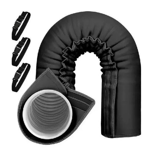 Unisex One Size thermal insulating exhaust pipe sleeve with elastic cuff and adjustable straps for portable air conditioners and dryers Bowlift