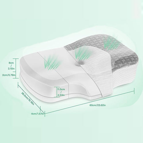 Ergonomic sleeping pillow with cooling gel filling Bowlift