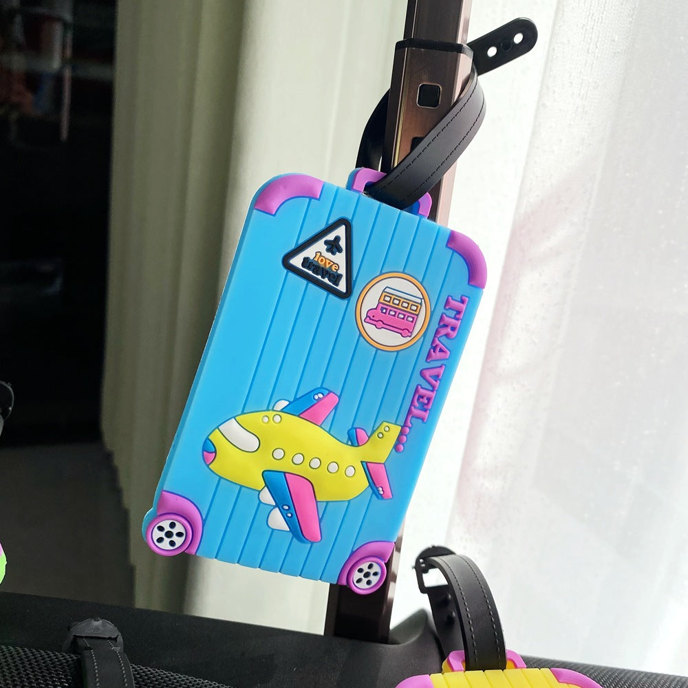Cartoon Airplane-Themed Luggage Tag Bowlift