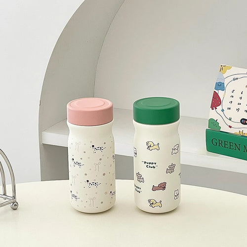 Ladies Insulated Water Bottle with Cute Dog Motif Bowlift