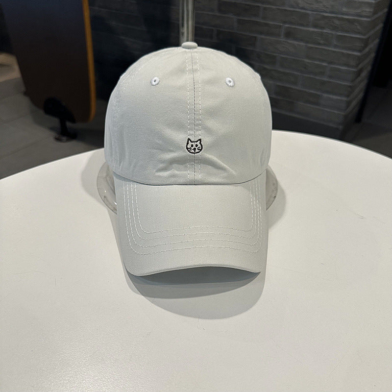 Women's Casual Cat Embroidered Baseball Cap Bowlift