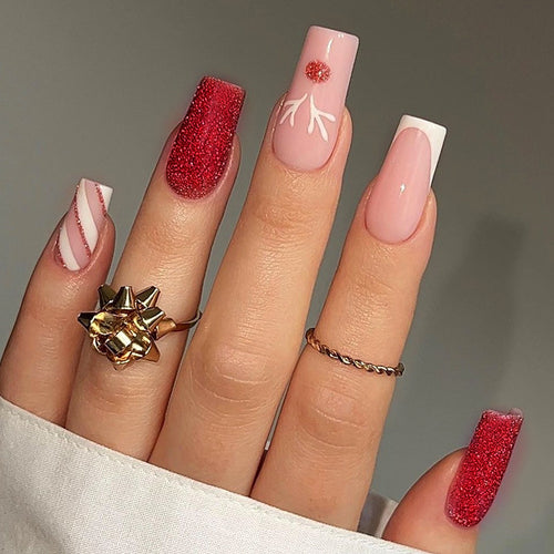 Holiday-Themed Press-On Nail Art Set Bowlift 1788495570