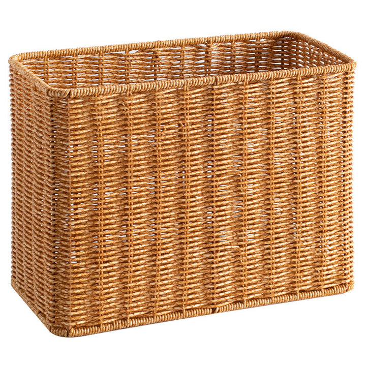 Rectangular Woven Storage Basket with Cut-Out Handles Bowlift