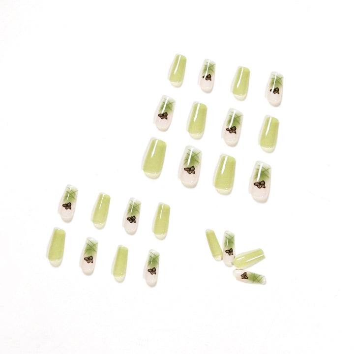 Artificial nail extensions with elegant butterfly design Bowlift