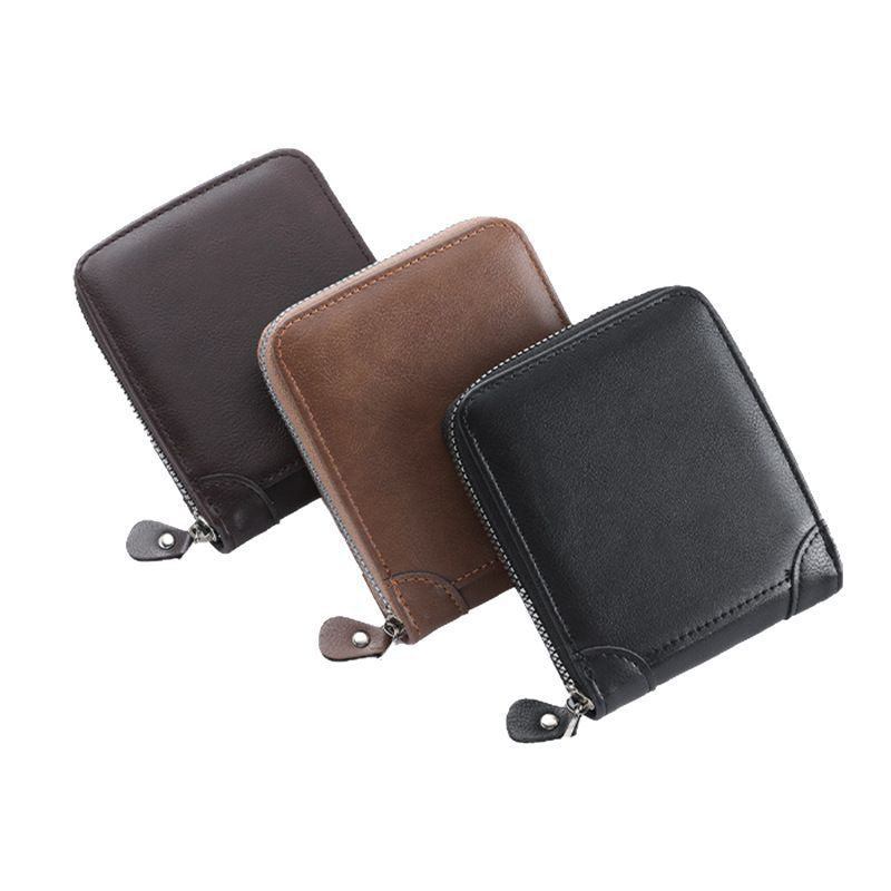 Compact Zip Leather Wallet Bowlift