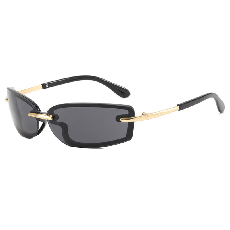 Women's fashionable sunglasses in futuristic design and transparent frame Bowlift