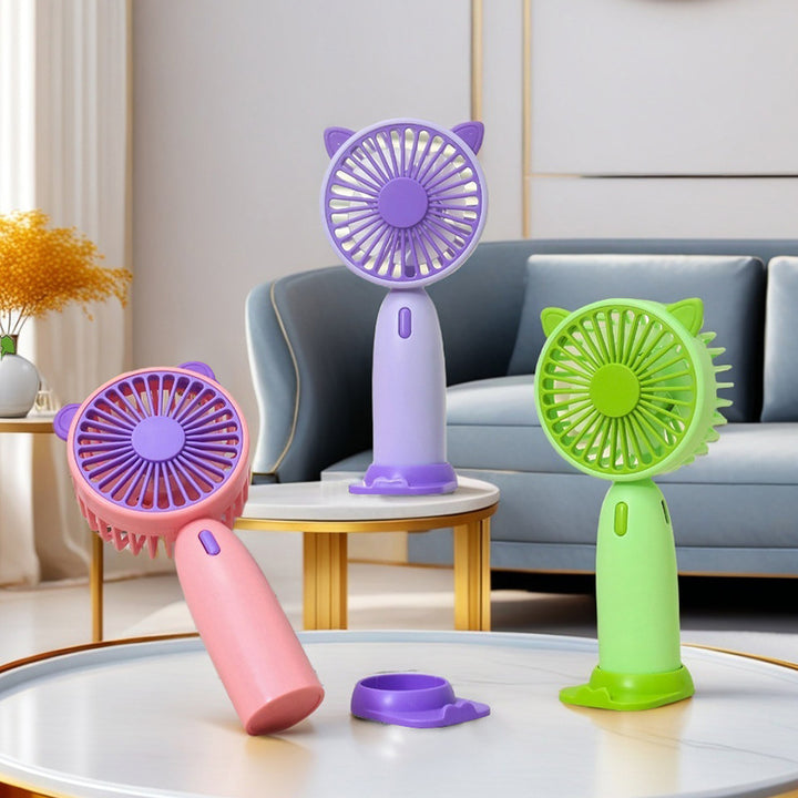 Ladies portable mini handheld fan with cat ears Bowlift