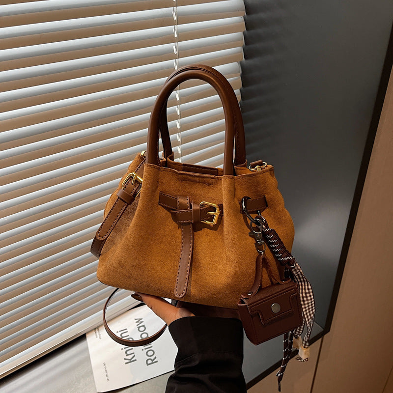 Elegant Suede Handheld Bag Bowlift