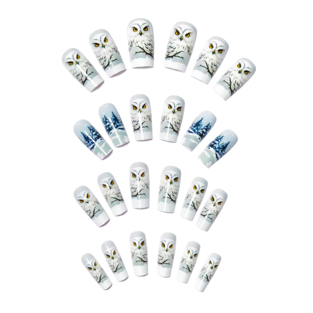Artificial nails with owl design Bowlift