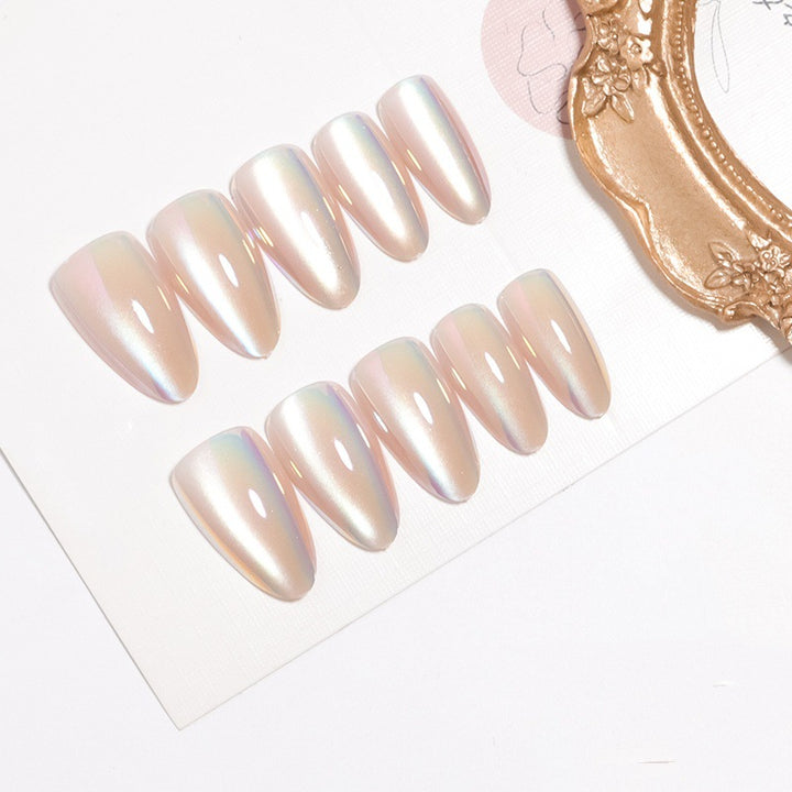 Iridescent Glossy Press-On Nail Set Bowlift