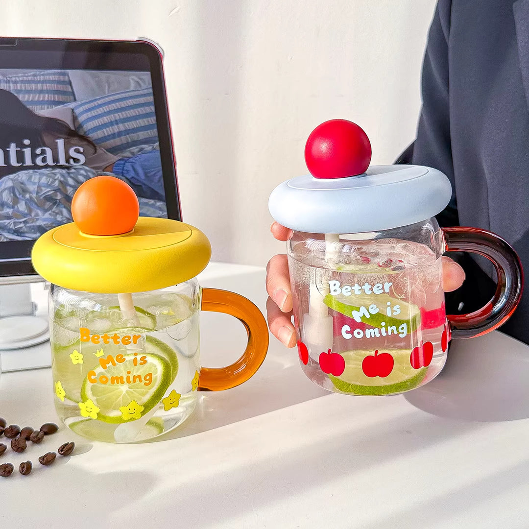 Ladies drinking glass with silicone lid Bowlift