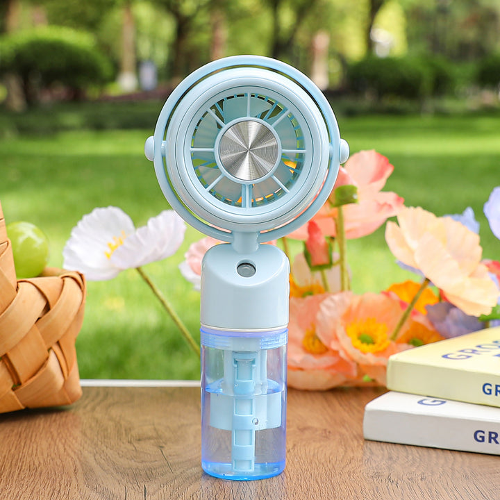 Ladies portable mini fan with integrated misting function Bowlift