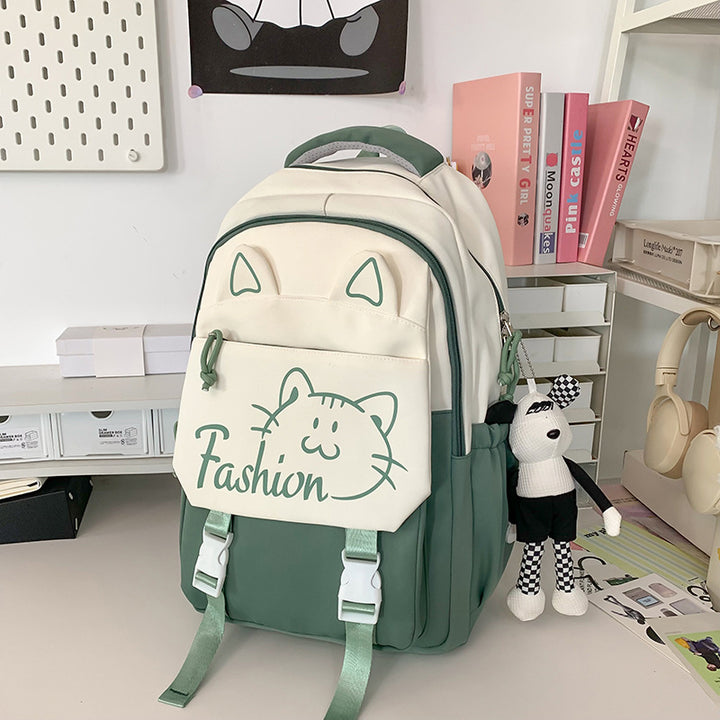 Backpack with Cute Cat Ears and Practical Compartments Bowlift
