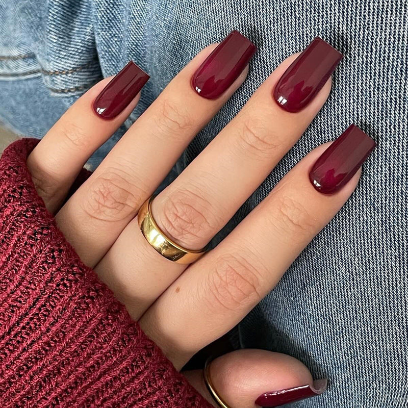 Glossy Square Tip Press-On Nails Bowlift
