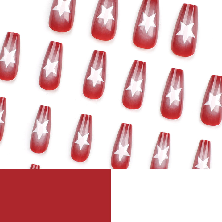 Artful Nail Art with Star Pattern Bowlift
