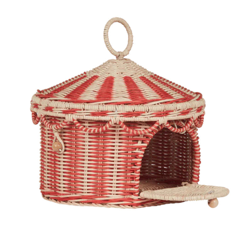 Decorative Woven Pet House Bowlift
