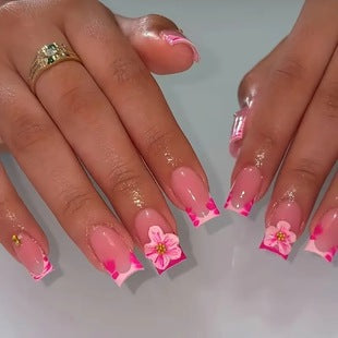 Creative 3D Bow and Pearl Nail Extensions Bowlift
