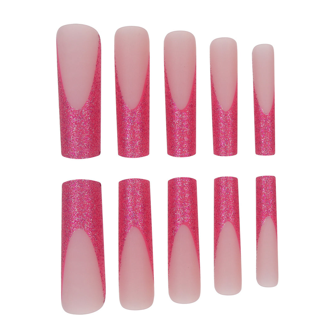 Glitter Stiletto Press-On Nails Bowlift