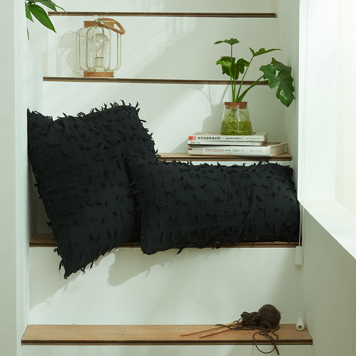 Textured Fringe Accent Pillow