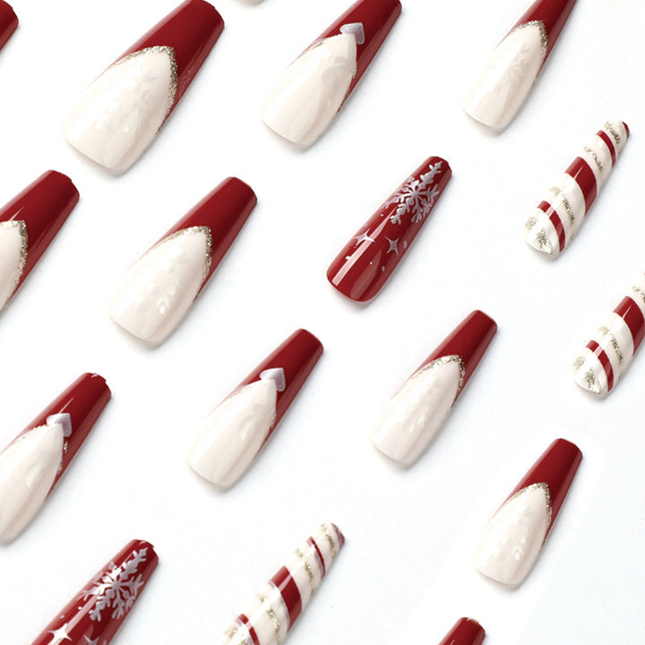 Artful Christmas nail art with festive patterns Bowlift