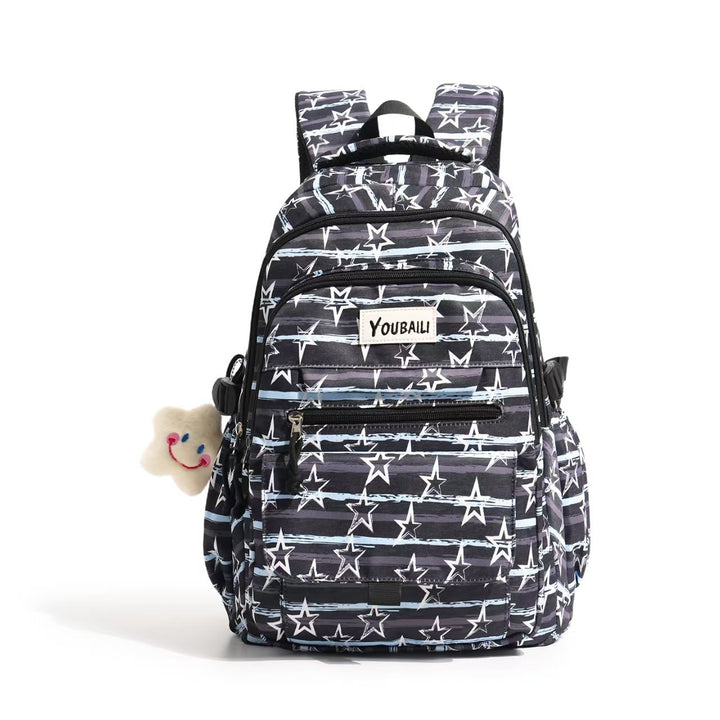 Star-Printed Casual Backpack Bowlift