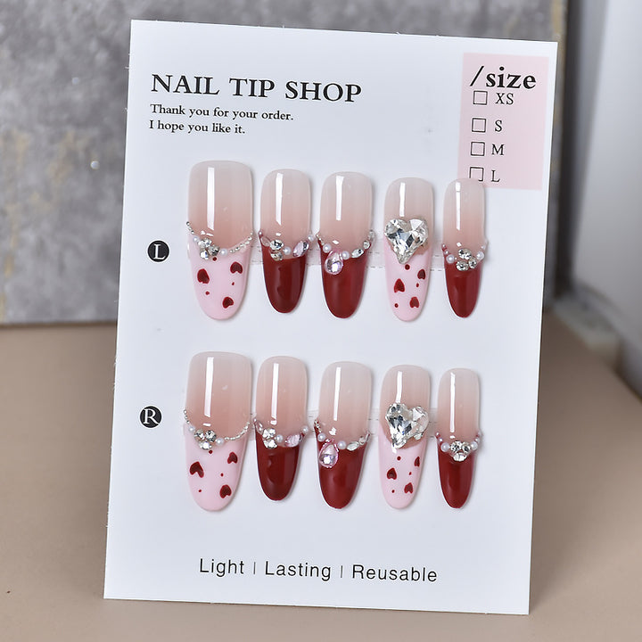 Glamorous Rhinestone-Embellished Stiletto Press-On Nails Bowlift