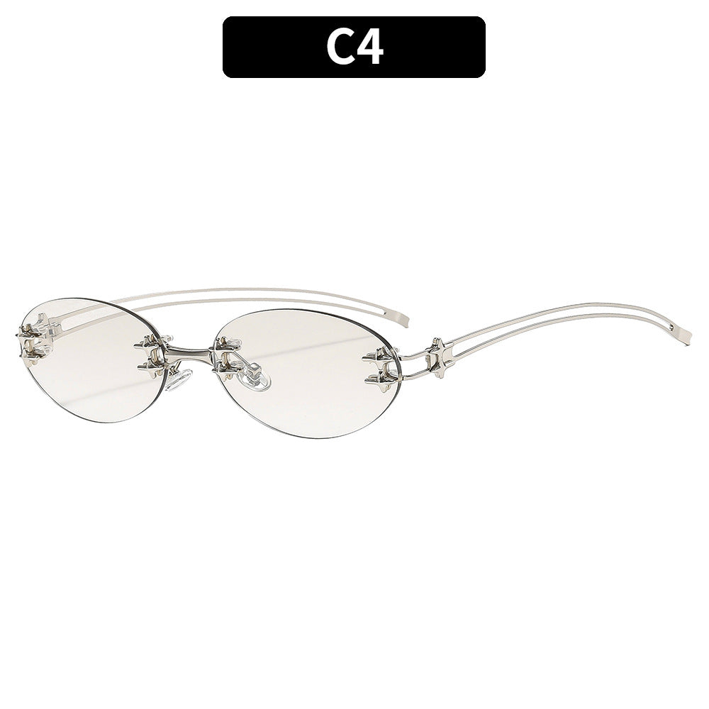 Futuristic Minimalist Oval Sunglasses