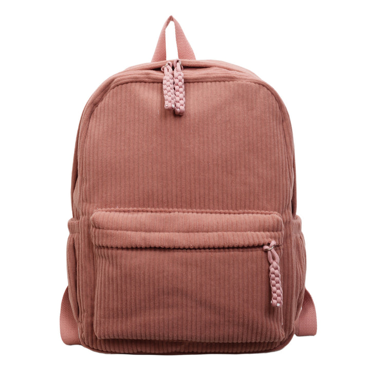 Corduroy Textured School Backpack Bowlift