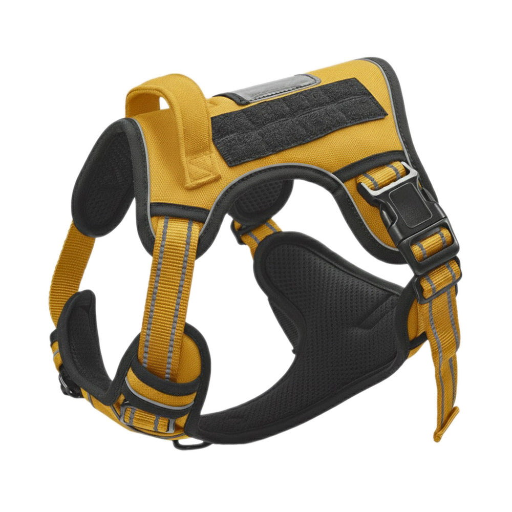 Padded no-pull tactical dog harness with sturdy handle and reflective trim Bowlift