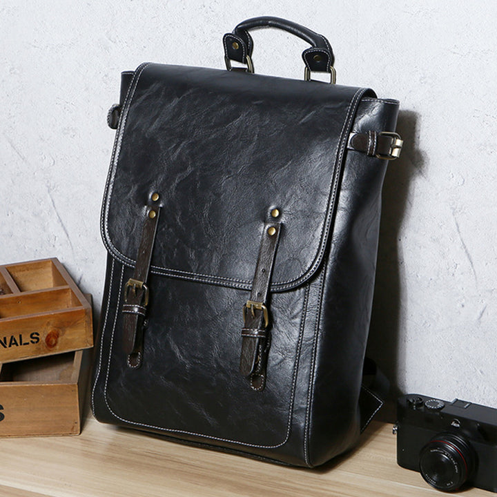 Elegant Laptop Backpack with High-Quality Synthetic Leather Coating Bowlift