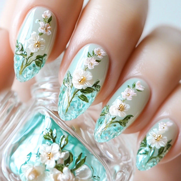 Floral Art Acrylic Nail Extensions Bowlift 1789713288