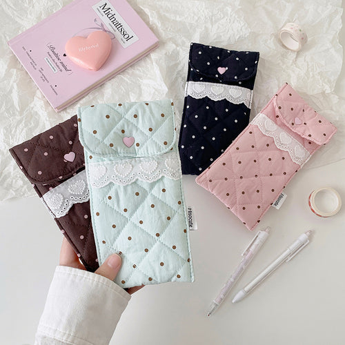 Quilted Heart Detail Pencil Case Bowlift