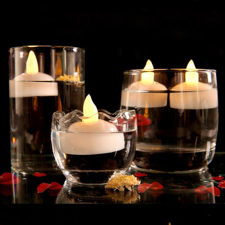 Floating LED Tealight Candle Set for Glass Vase Centerpieces Waterproof Flameless Ambience Bowlift