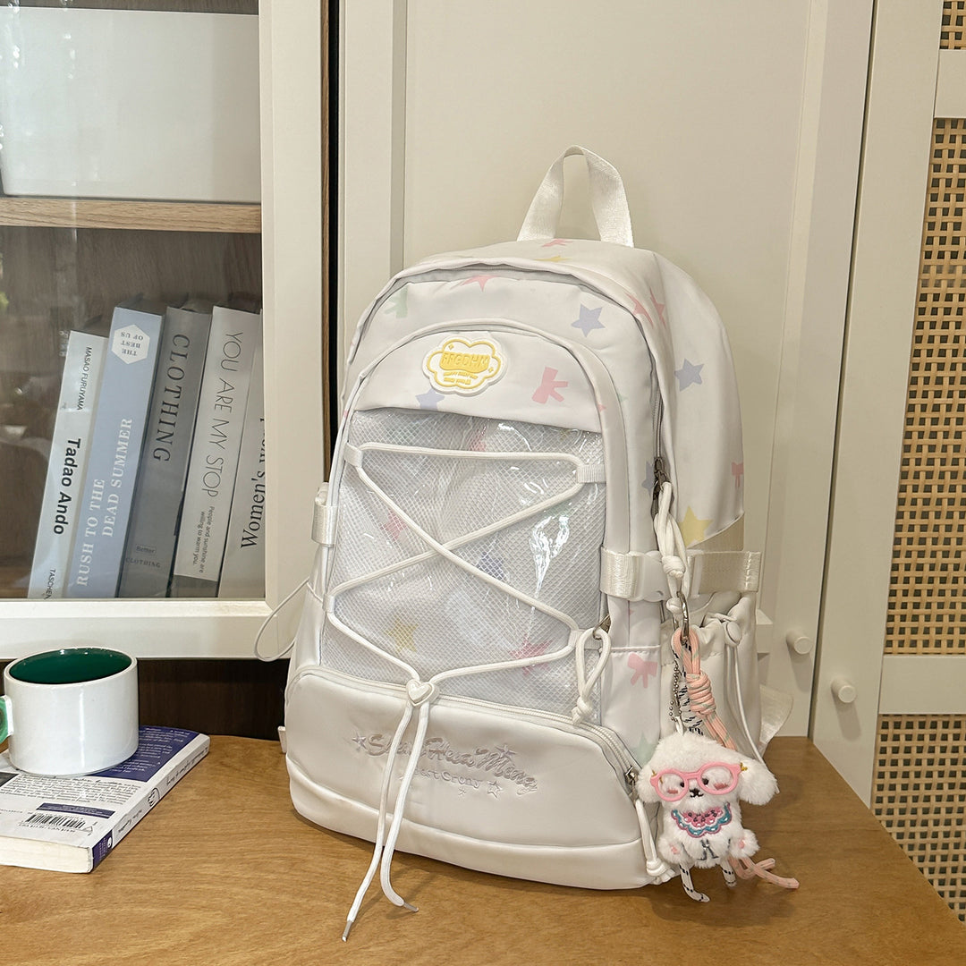 Stylish Star-Embellished Backpack Bowlift