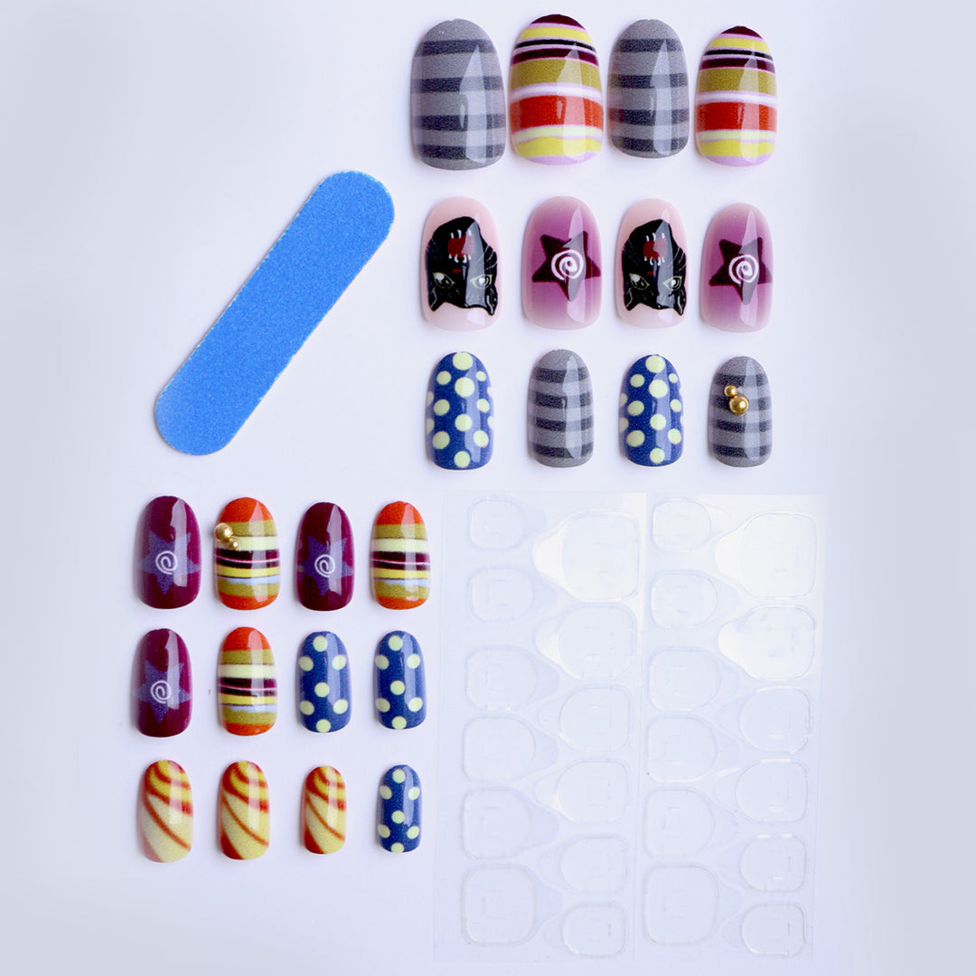 Artificial nails with creative patterns and unique details Bowlift