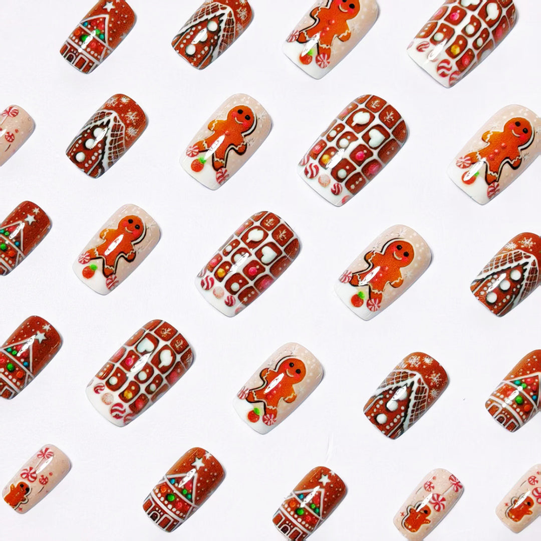 Gingerbread-Themed Nail Art Bowlift