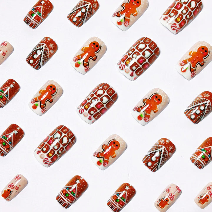 Gingerbread-Themed Nail Art Bowlift