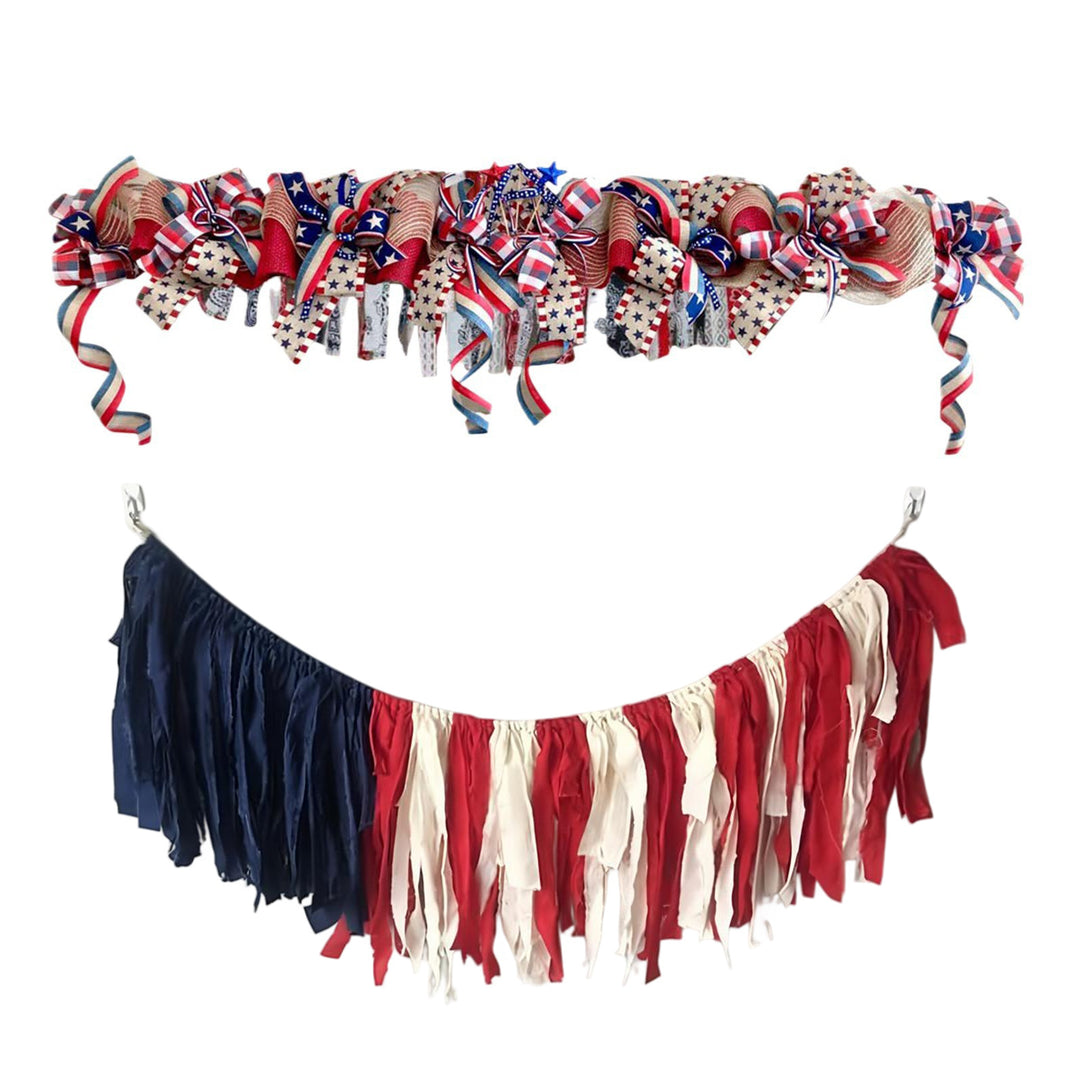 Unisex nan fabric tassel garland banner with mixed-length chiffon strips and durable hanging cord Bowlift